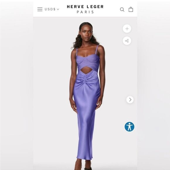 Herve Leger Dresses & Skirts - NWT Herve Leger Purple Cutout Dress Size 6